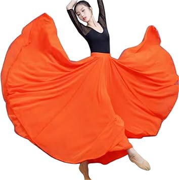 Long Skirt, Ballroom Dance Costume, Maxi Length, Chiffon Flamenco Costume, Modern, Elegant, Womens, Paso Dobre, Latin, Tango, Waltz, Dance Skirt, 720 Degree