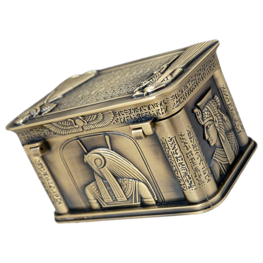 PRETYZOOM Ägyptische Sphinx Schmuckbox Vintage Stil Metall Schmuckbehälter Für Ringe Ohrringe Aufbewahrung Elegantes Design 12.6X8X7Cm