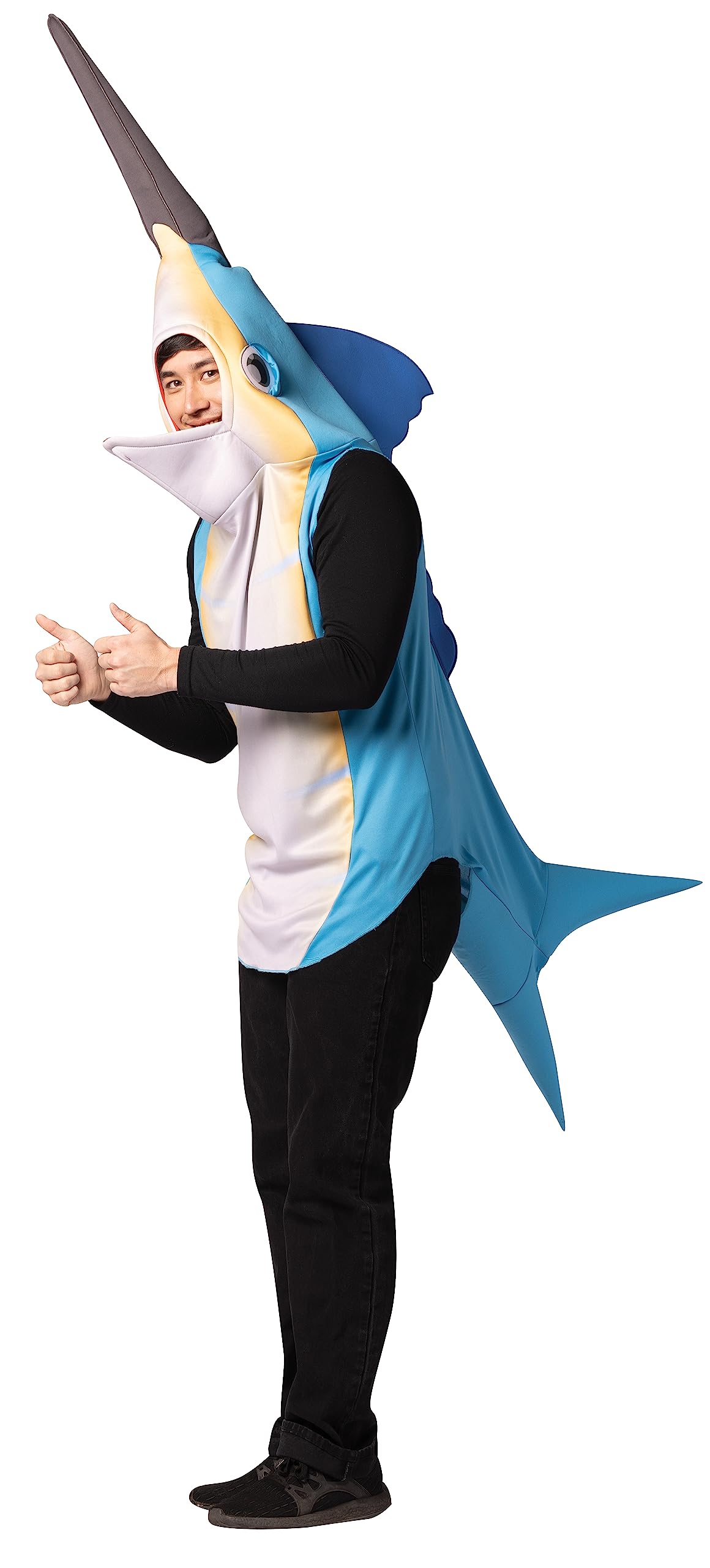 Rasta Imposta Sailfish Costume Marlin Billfish Swordfish Ocean Animals Fishing Nautical Tropical Dress Up Cosplay Party Costumes, Adult One Size