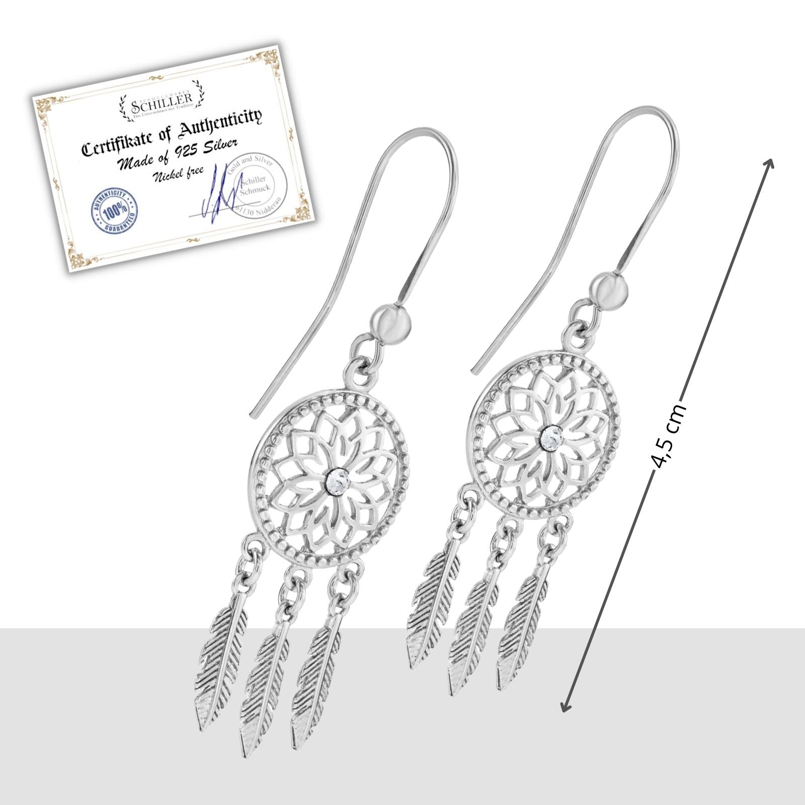 LILLY MARIE Orecchini Pendenti Donna In Argento Sterling Con Finitura Rodio Prodotti Nellue