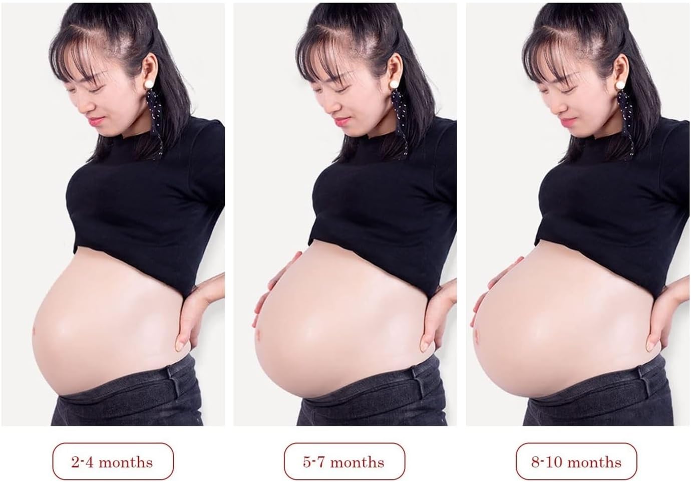 Realistic Silicone Pregnancy Belly Prosthetic | Adjustable 2-10 Month Maternity Bump for Cosplay, Halloween, Gender Affirmation | Breathable Design with Secure Fit