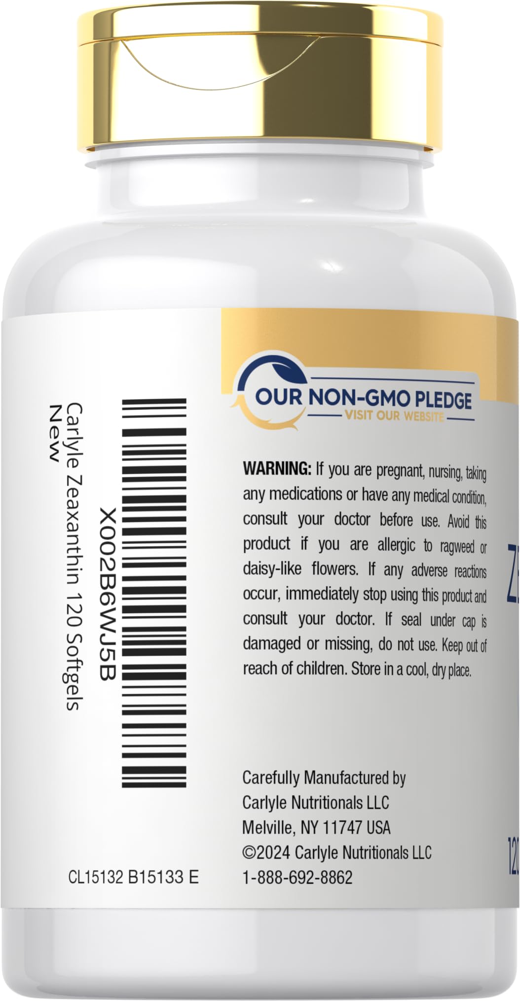 Carlyle Zeaxanthin 10mg | 120 Softgels | Eye Health Support with Lutein | Non-GMO, Gluten Free Supplement