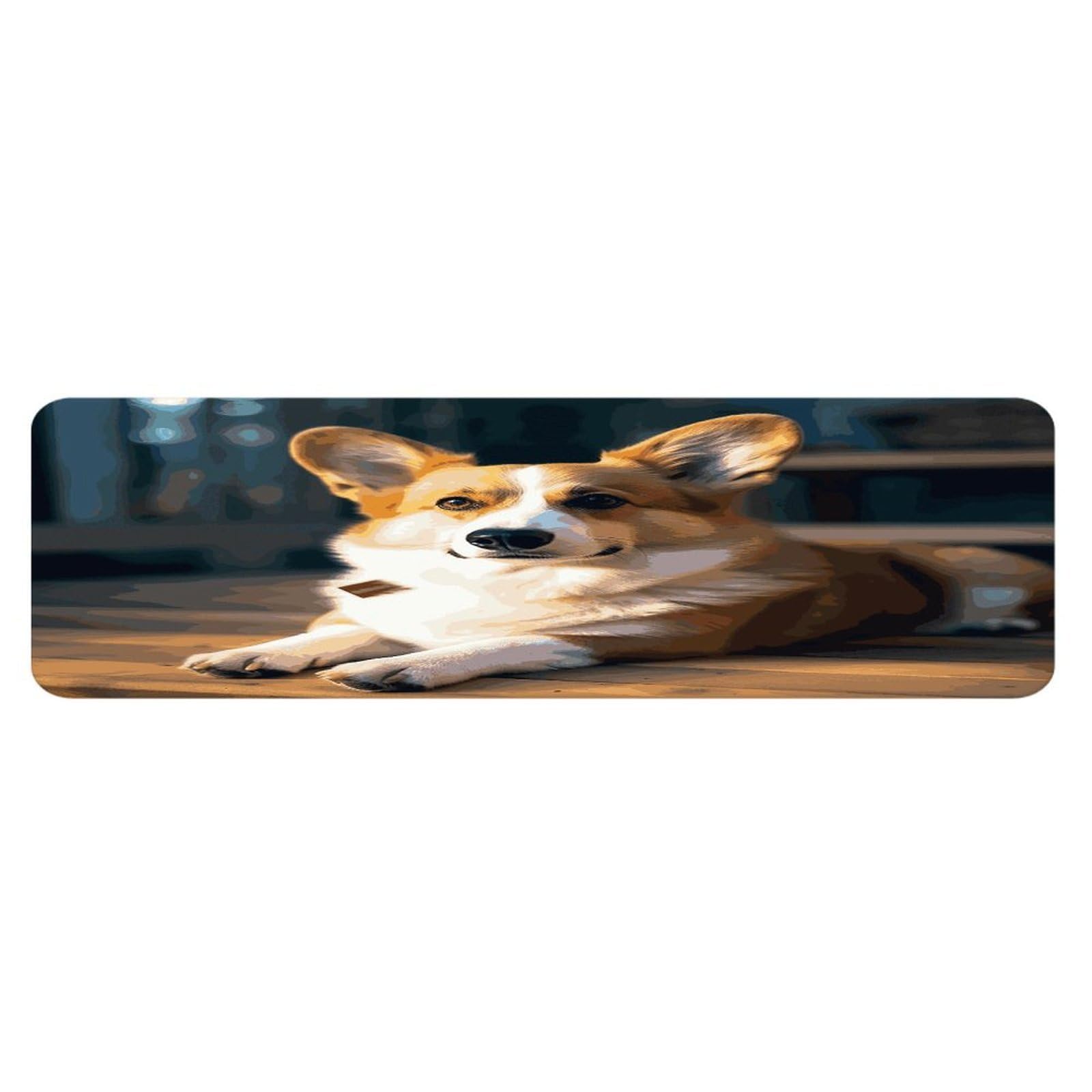 Alfombra de cocina Smart Corgi lavable de 45x152 cm cómoda y antideslizante para suelo y oficina