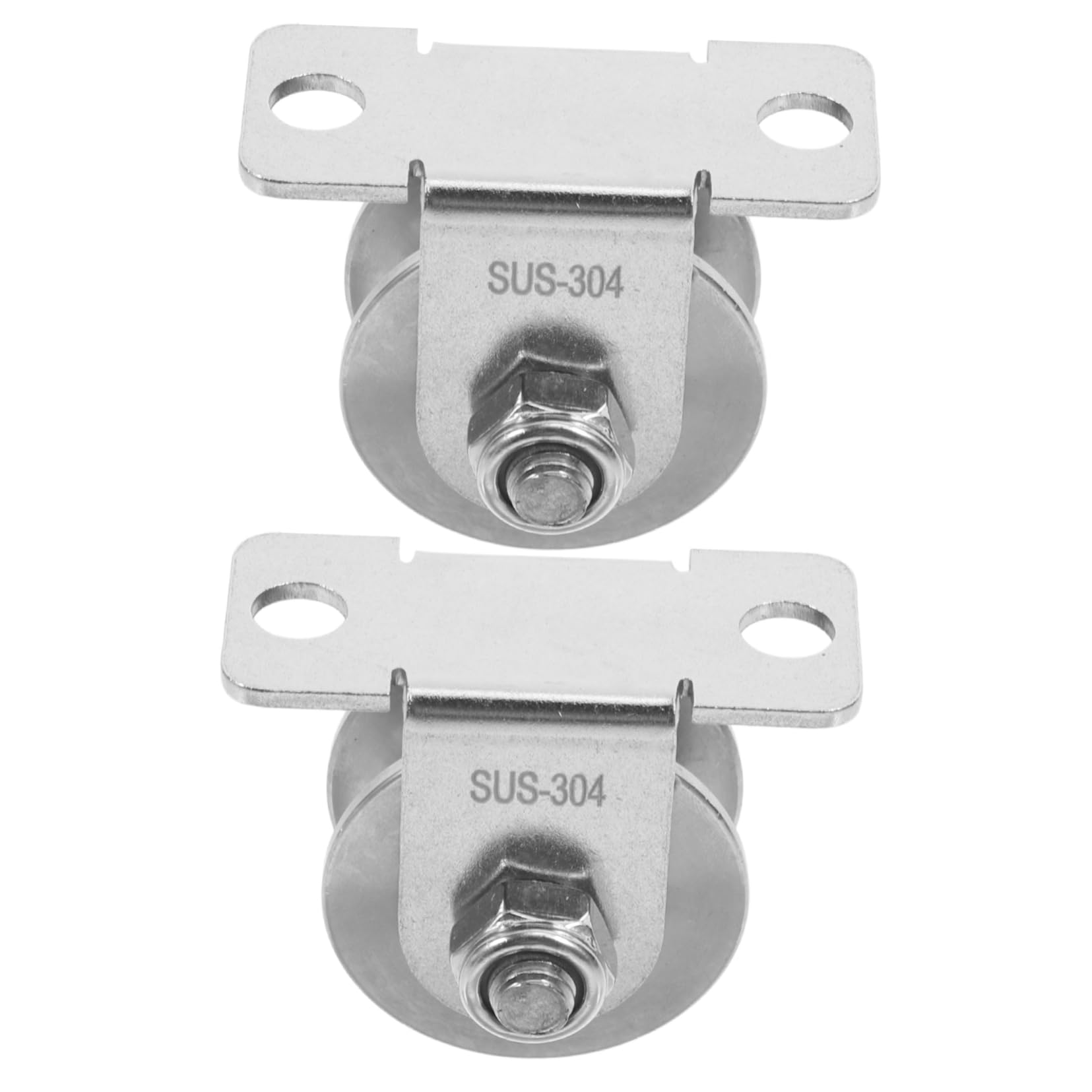 SOLUSTRE Pulegge per Cavi in Acciaio Inossidabile 48mm Cuscinetti Interni, 2 Pezzi, Forma Scanalata a U, Facile Installazione per Sistemi di Carrucole e Porte Scorrevoli