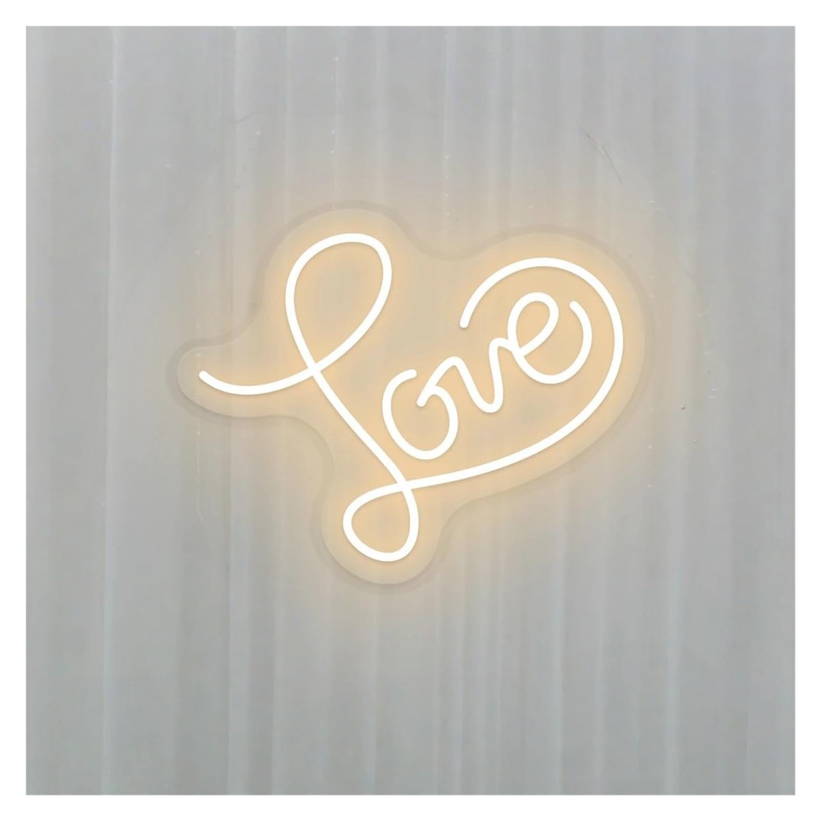 Wiszące neony artystyczne Love Neon Serce LED Light Możliwość Przyciemniania Lampka Nocna Na Ślub Urodziny Kochanka Dekoracja Ścienna Nastrojowe Oświetlenie 13.78inx11in(Różowy)