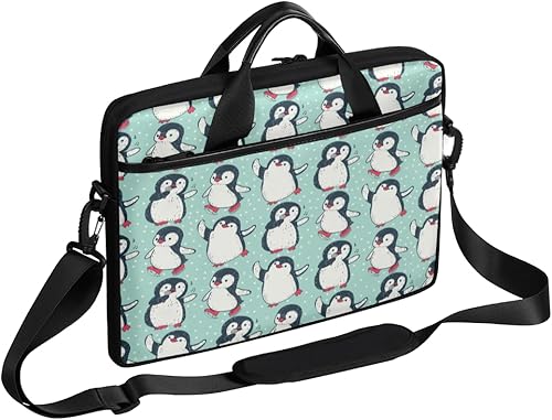 Cute Penguin Laptop bag - with padded shoulder straps,suitable for 13-15 inch laptops,men's and women's multi compartment laptop cases,suitable for