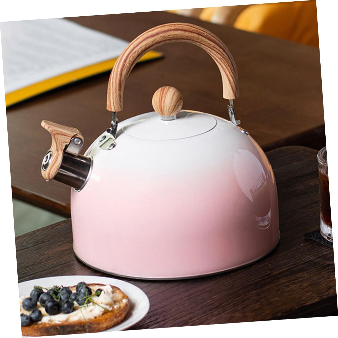 Hervidor de Agua con Silbato de Acero Inoxidable 3 L Rosa