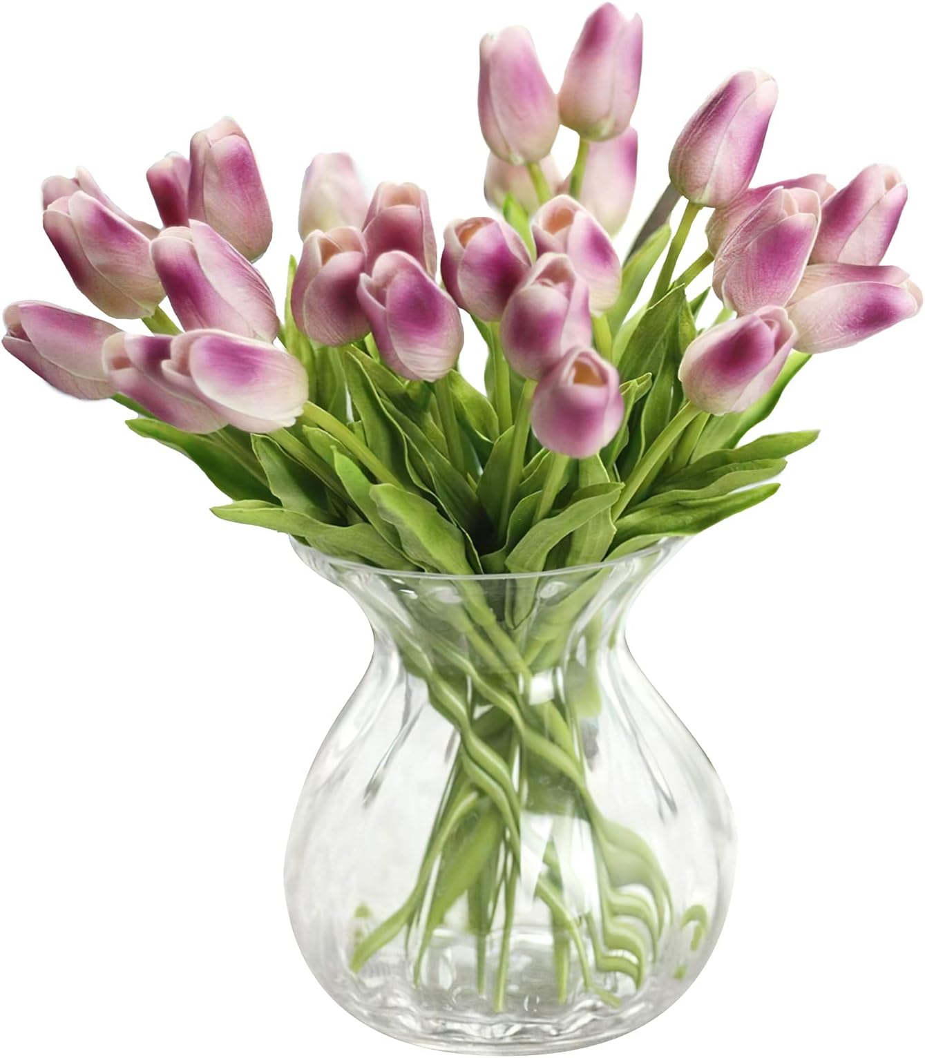 Chunqi Fake Flowers, Artificial Decorative Flowers, Fake Flowers, Bouquet, Silk Tulip, Real Touch, Bridal Wedding Bouquet for Home, Garden, Party, Flower Decoration, Pack of 10 (Purple)