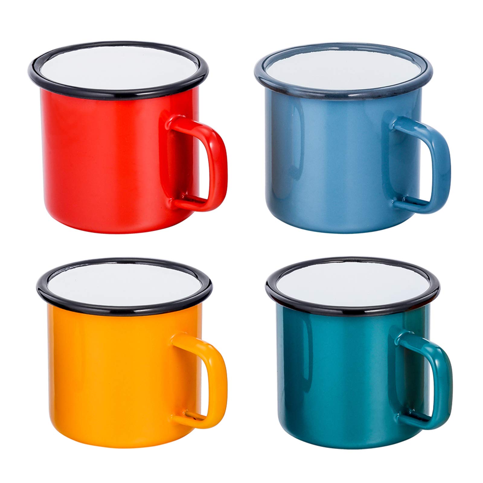P&P CHEF Emaille-Tassen-Set – 6 Stück, 350 Ml, Grün, Perfekt Für Camping & Party