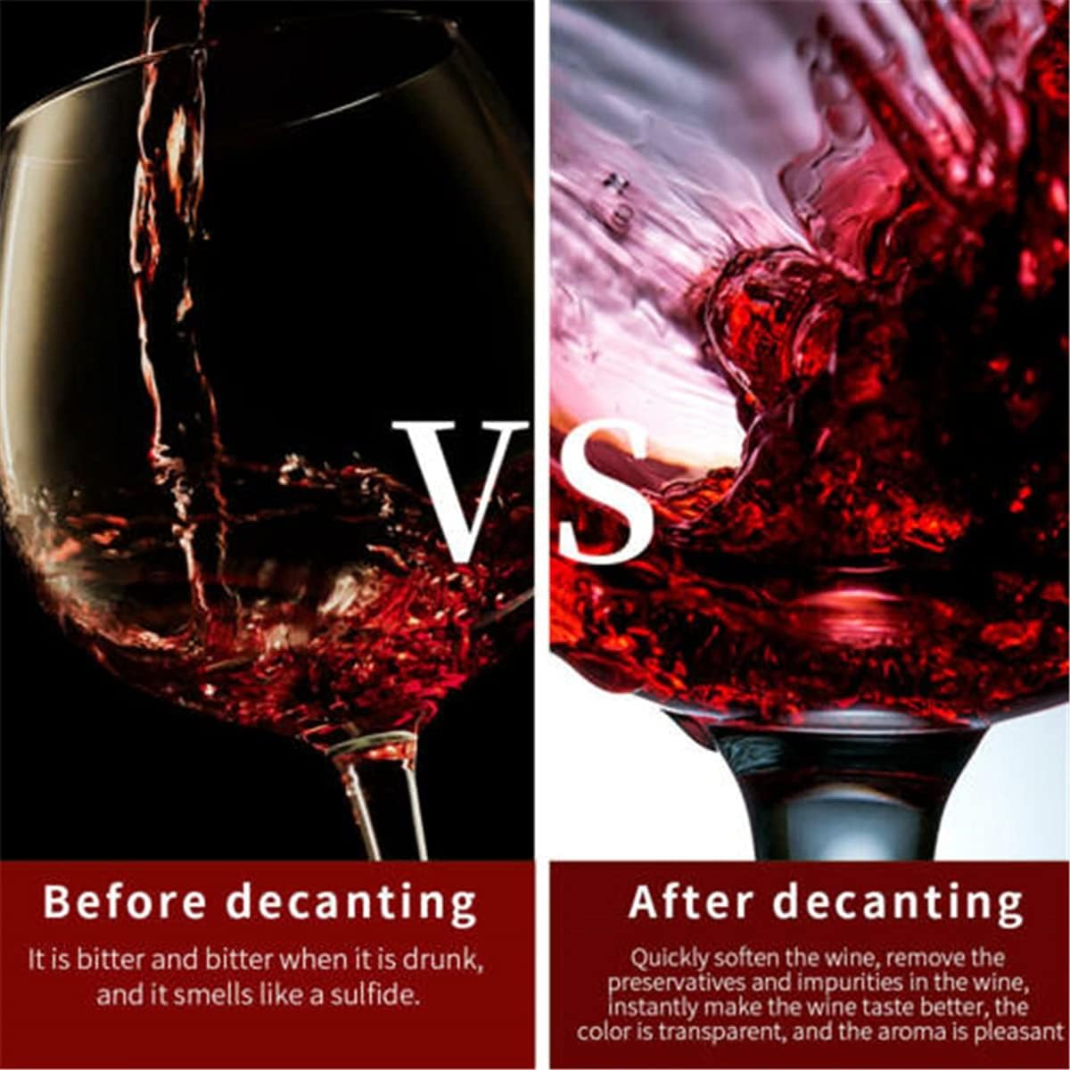 Electric Wine Decanter Electric Wine Aerator Pourer Wood Grain Air Wine Decanter For Red And White Wine Automatic Wine Dispenser Wine Pourer (Color : Wood Size : Free size)