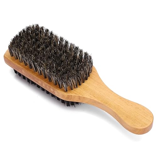Cepillo de barba de madera para bigote,Cepillo de barba de doble cara,Cepillo profesional para barba Brochas de afeitadoAccesorios de afeitado