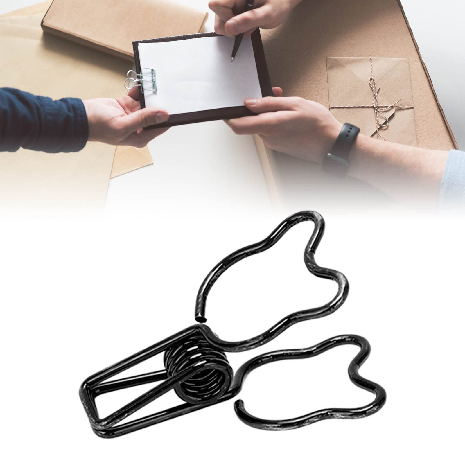 Bär - Form Büroklammern, Metall - Papierklammern mit Starker Haltekraft, Hübsche Hohlschnitt - Design Kleine Klammern für Dokumente, Zertifikate, Tickets, Büro (Schwarz)