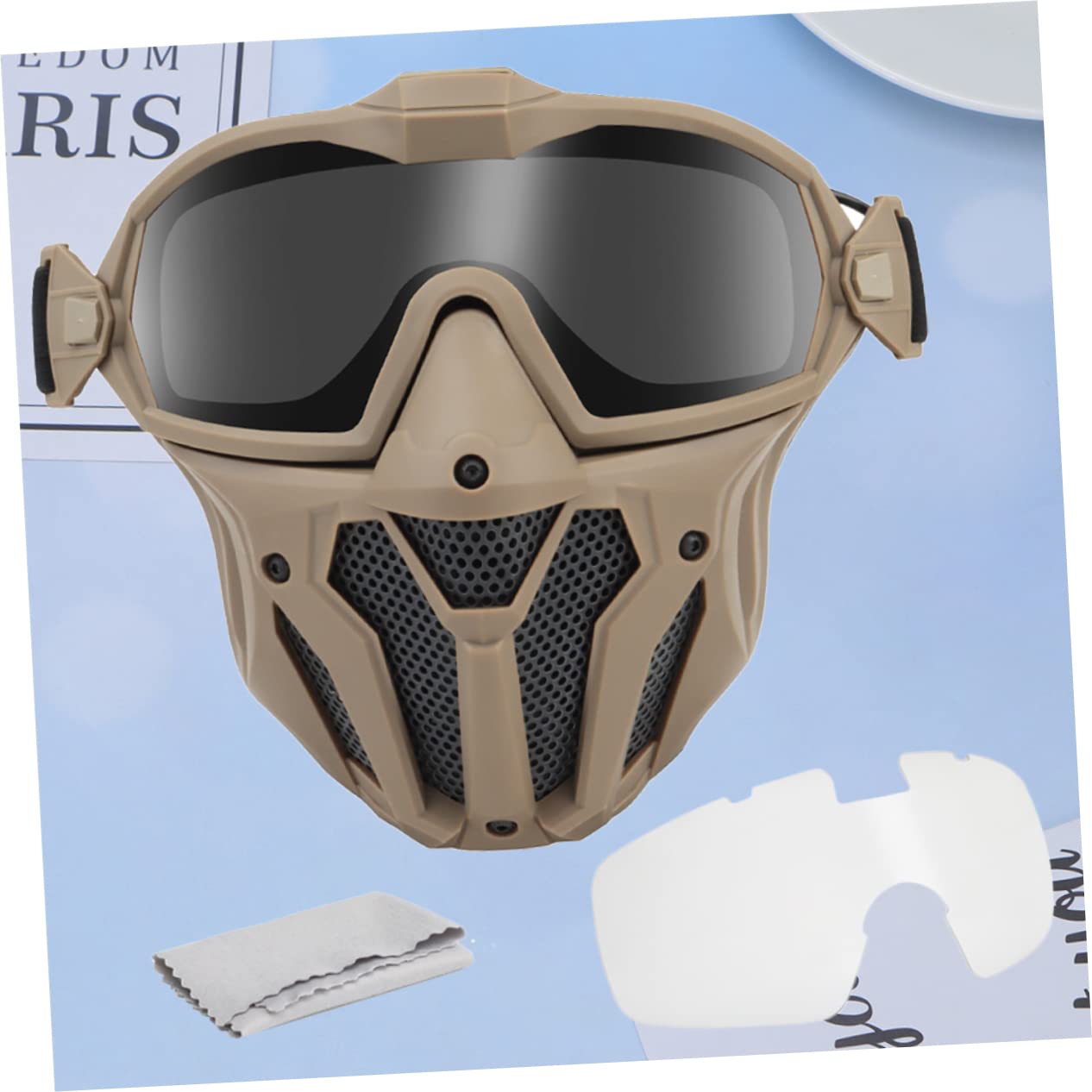 Hemobllo 1satz Outdoor Anti-Fog Gesichtsschutzmaske Mit Uv-Schutz Atmungsaktive Schutzbrille Und Abnehmbarem Mini- Für Motorradfahren Skifahren Und Radfahren Mud Color