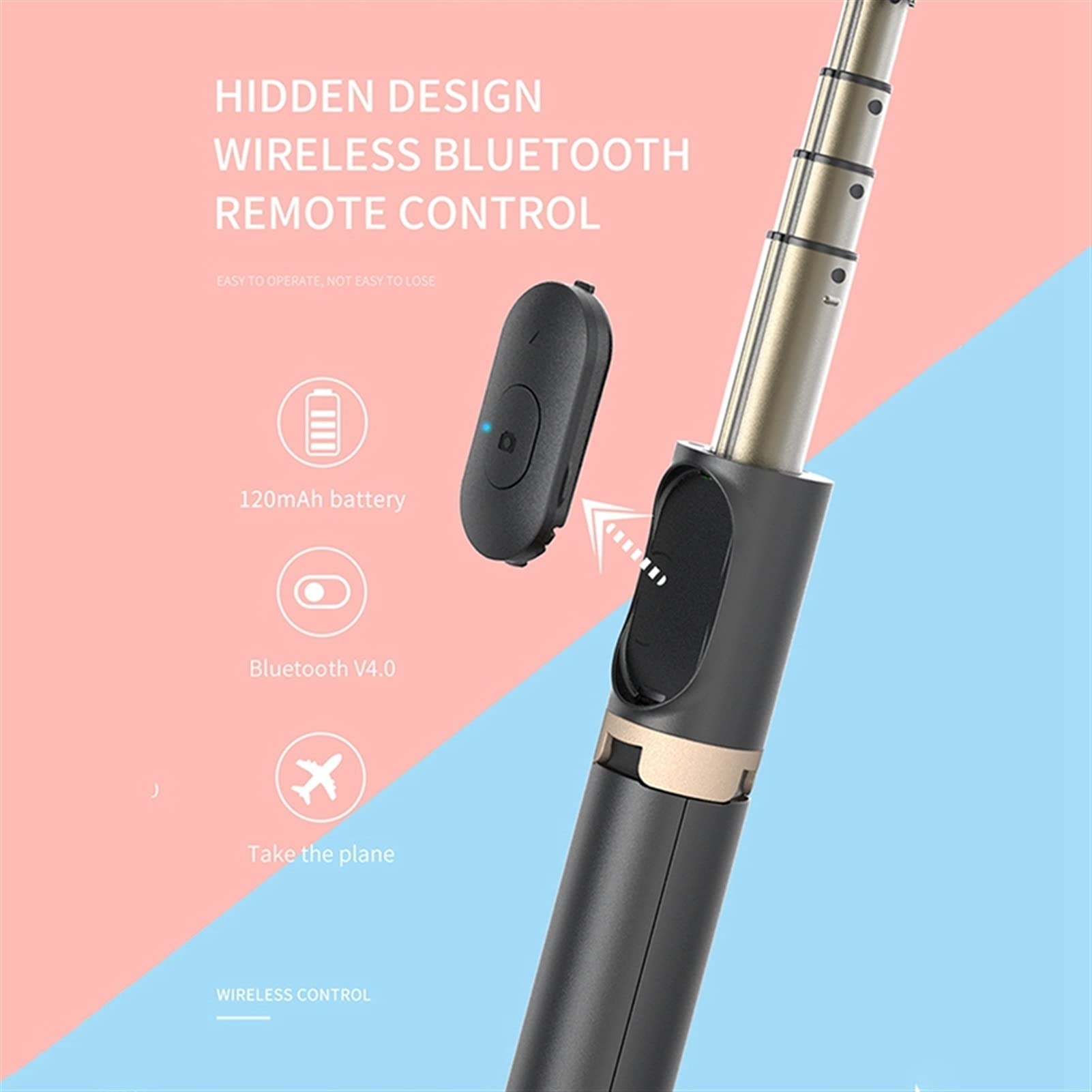 SCRUBY 3 in 1 Wireless Bluetooth Selfie Stick Pieghevole Mini Treppiede Monopiede Espandibile