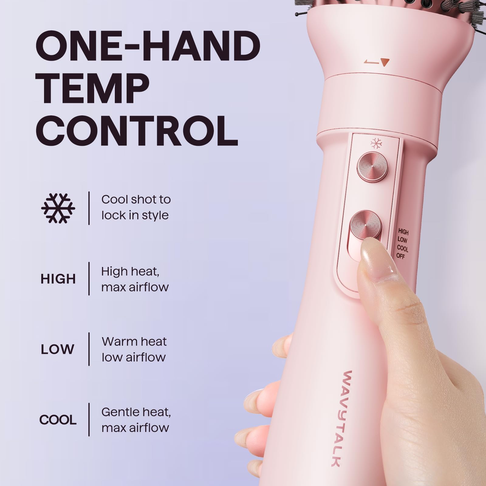 Wavytalk Hair Dryer Brush, 5-in-1 Hot Air Brush Set AIR SCULPT, Multi Hair Styler with Diffuser for Drying and Styling Volumizing Curling Sleeking in One Step, Ceramic Coating, 3 Temperatures, UK Plug