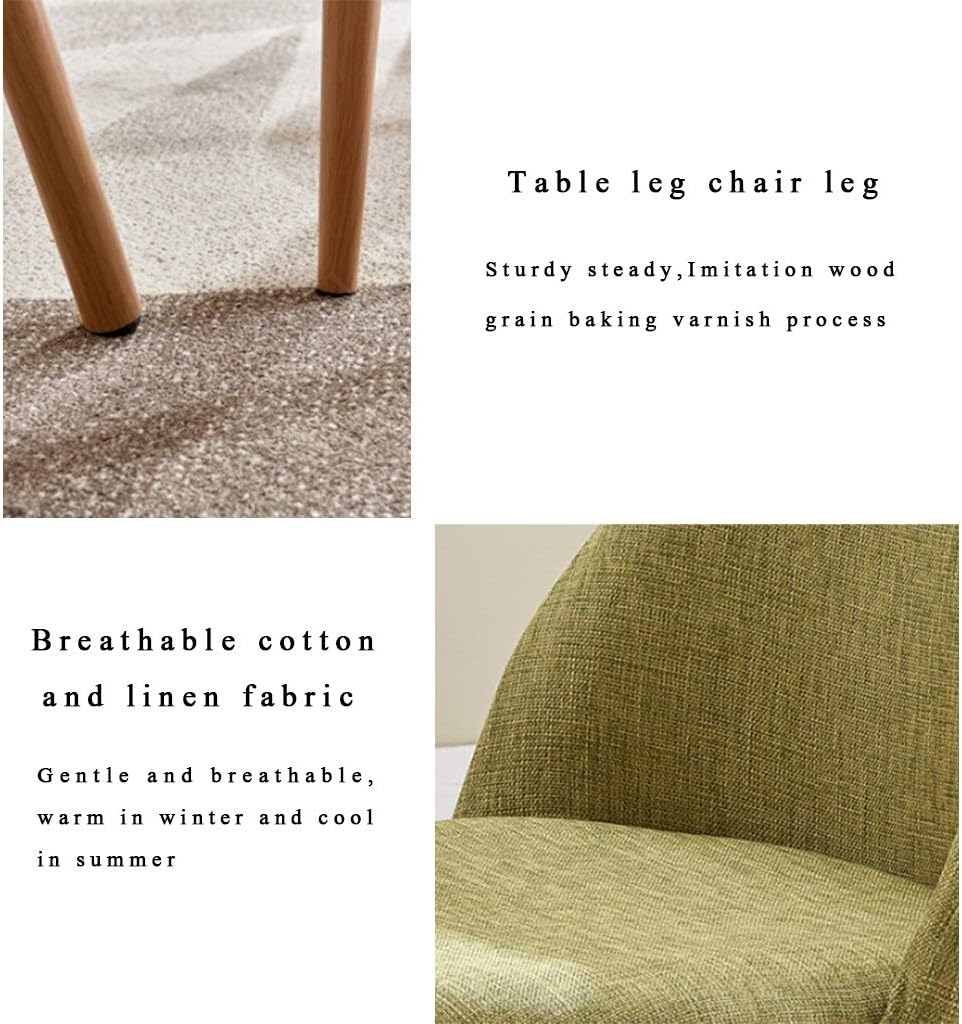 Retro Lounge Chairs,Reception Sales Office Negotiate Tables and Chairs Small Round Table Cotton Linen Chair Combination Dining Chairs(4 Piece Set)