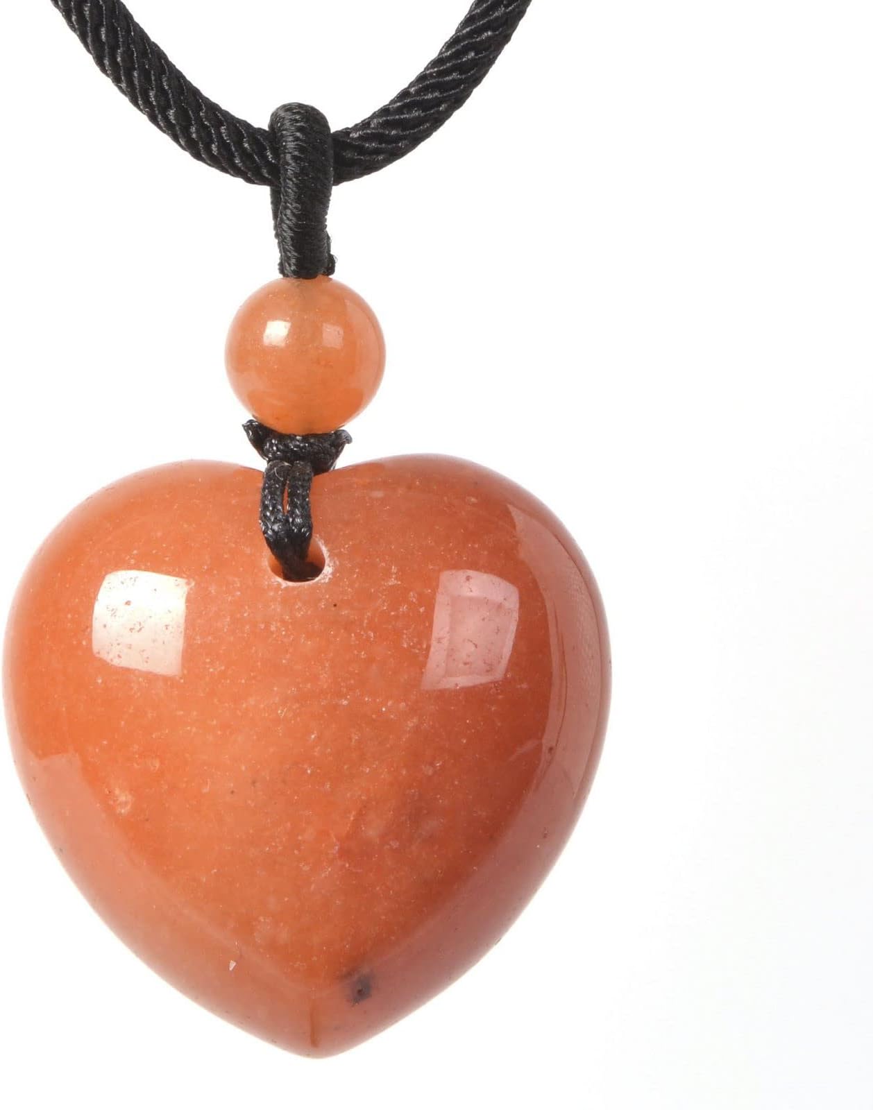 Justinstones'Justinstones 25mm Gemstone carved heart pendant necklace 22'''