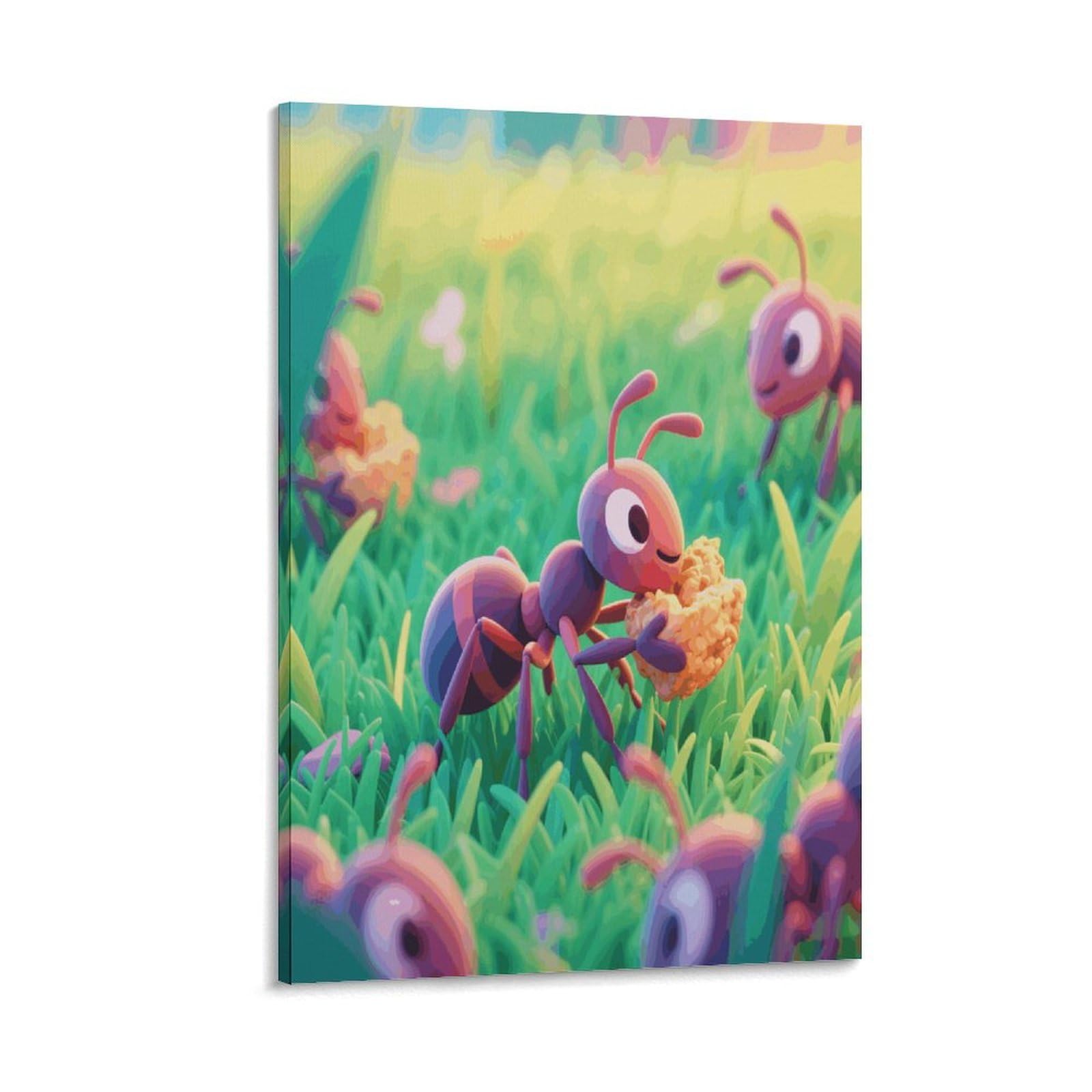 VstaDank Ants Foraging Canvas Wall Art on Canvas Prints Artwork Exquisite Decor Artwork Hang Wall Picture Hangable Decor Painting Picture Printed Poster Art for Home Decor 12x18inch(30x45cm)