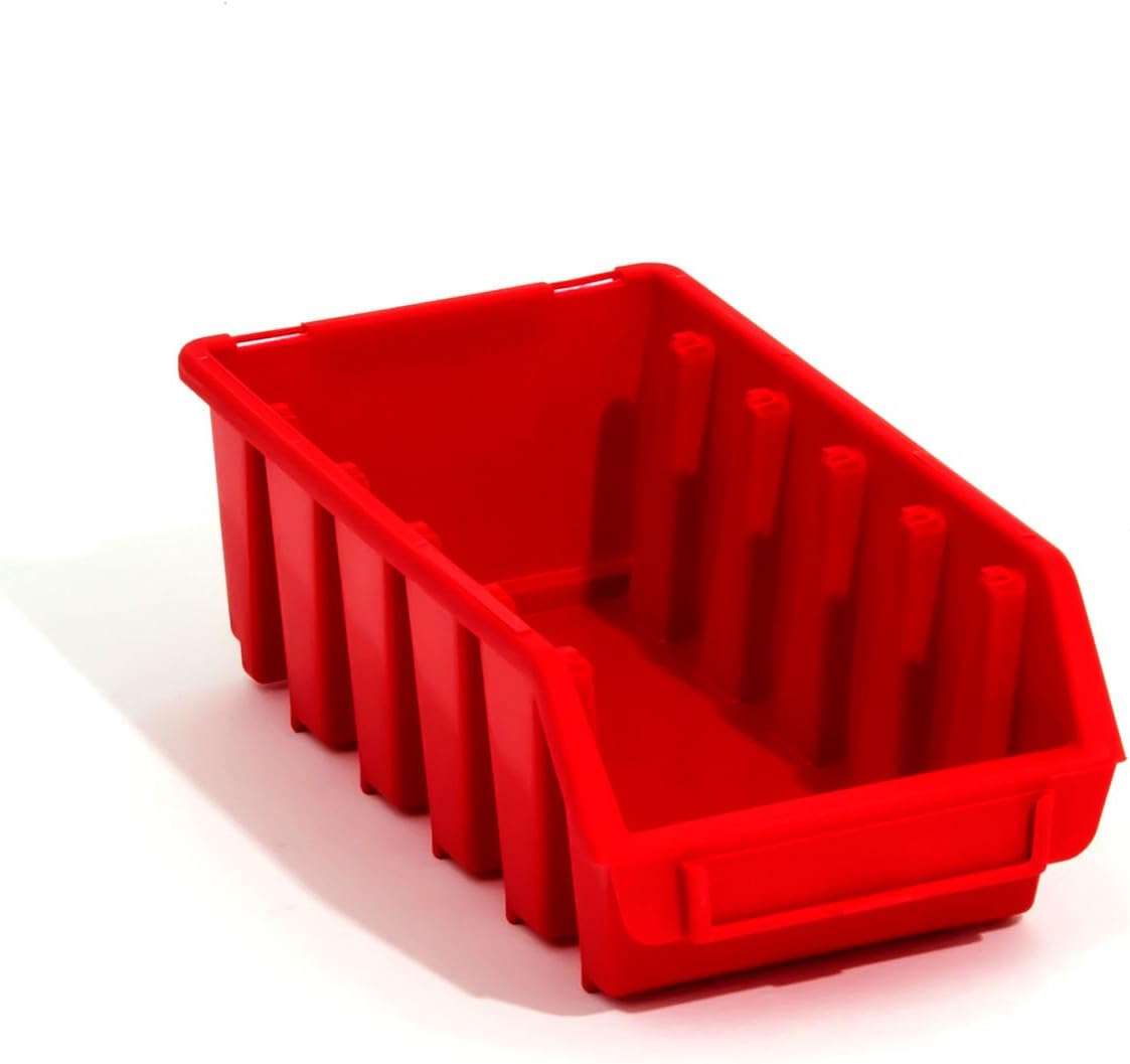 Set of 30 ERGO-Box M red storage bin for workshop or garage, size 2L
