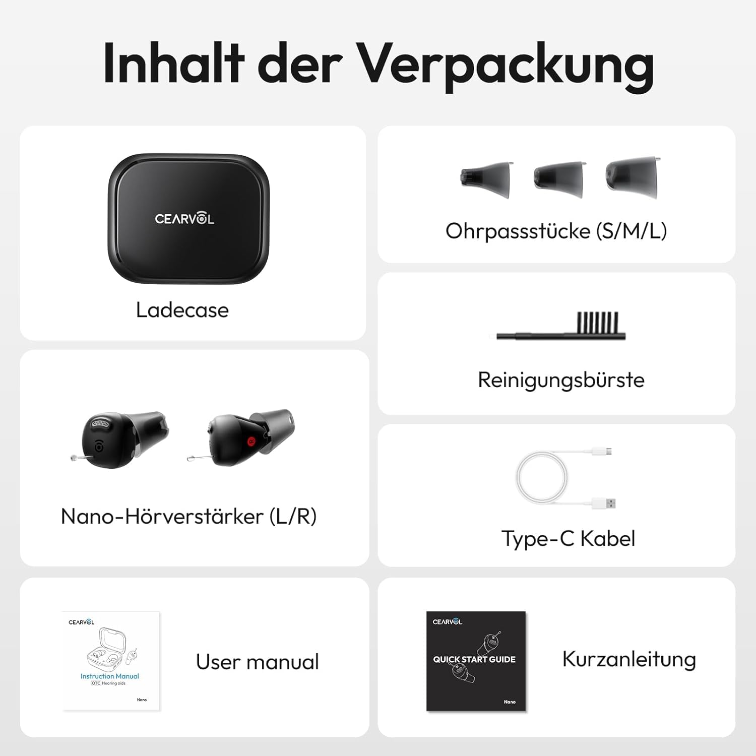 Nano Sound-Verstärker, Hörunterstützung für Senioren & Erwachsene, 3 Klangmodi, 3-Stufen-Verstärkung für Klare Audio-Wiedergabe, Diskretes Design, Ohne Bluetooth/App (Mitternacht)