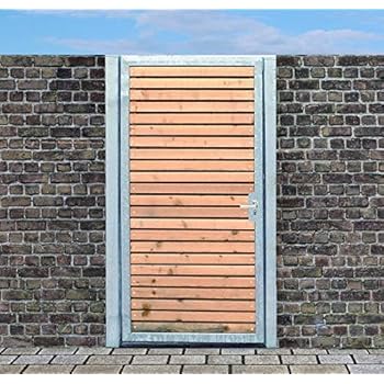 Tor Holztor Gartentor Hoftor Verzinkt Mit Pfosten Holzfullung Quer Hxb 160cm X 125cm Amazon De Baumarkt