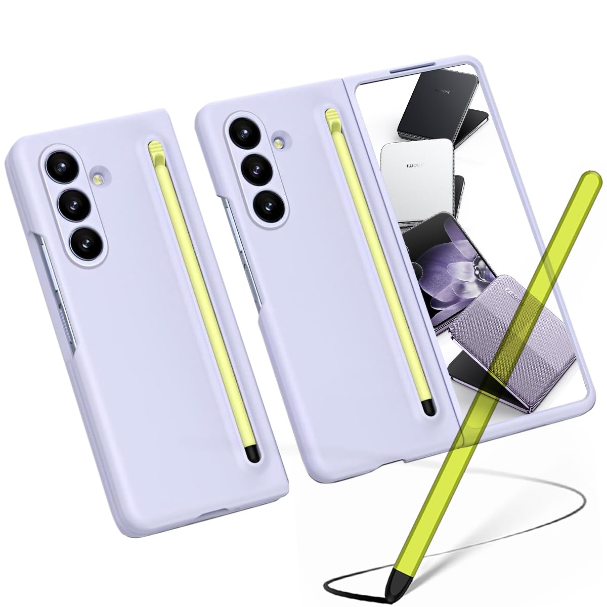 Coque pliable Z Fold 7 violette qui résout le problème de perte du stylet - 8