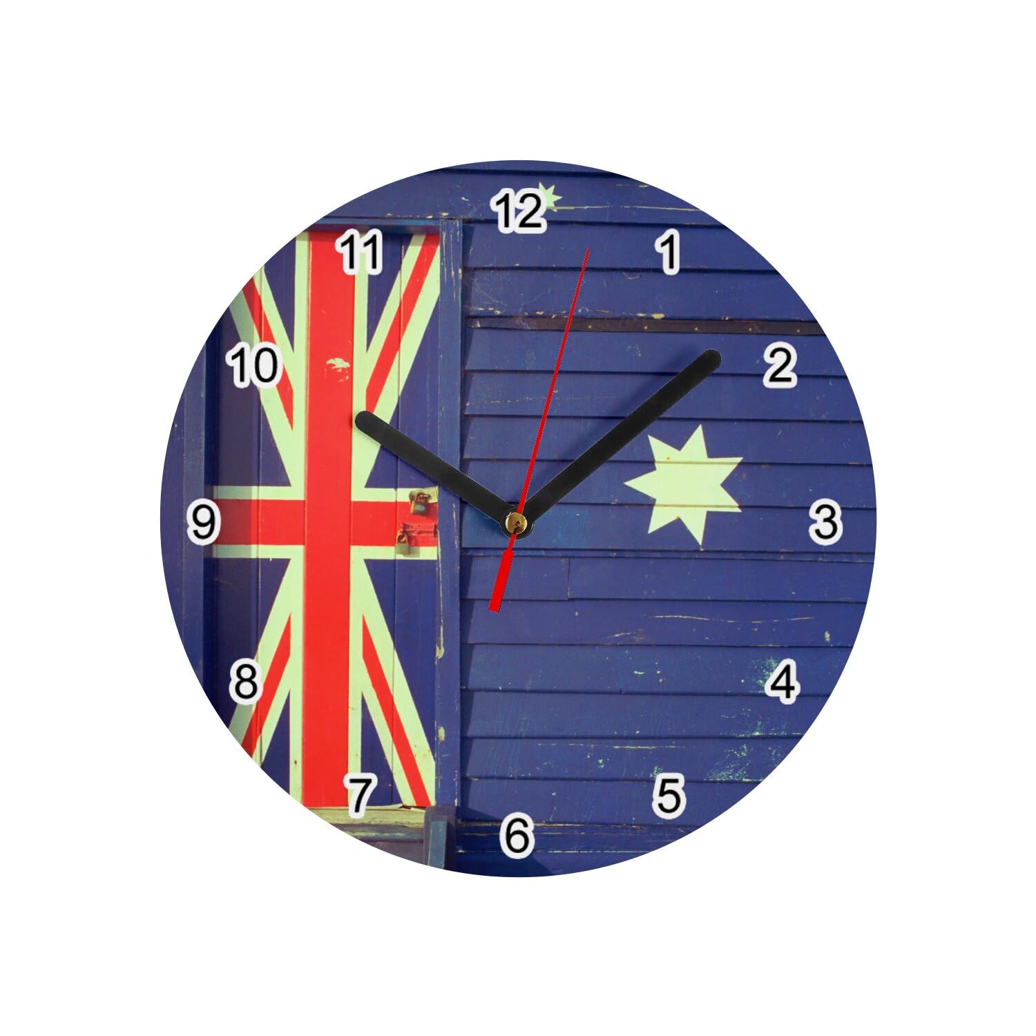 Horloge murale en verre pour décorer un petit espace mural blanc