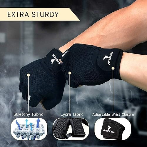 Miniatura 2 de Atercel - Guantes de entrenamiento para hombres y mujeres guantes de ejercicio para levantamiento de pesas ciclismo gimnasio entrenamiento