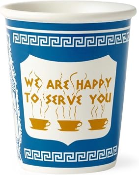 New York Ceramic Coffee Cup Mug, We are Happy to Serve You, A Stylish Way to Enjoy Your Coffee, Perfect for Home or Office, coffee cup, reusable coffee cup, 2.7 * 2.3inch, Blue and white