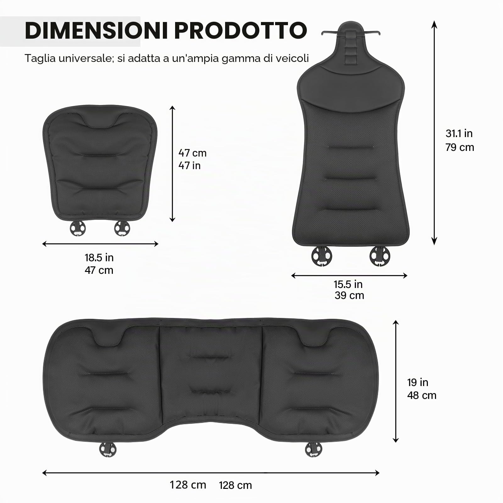 Cuscino per Sedile Auto Personalizzato con Supporto per Schiena, Logo Personalizzabile, Imbottitura Morbida in Cotone PP