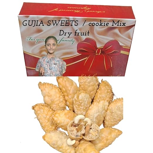 Gujiya Sweets Mix Dry fruit 400 GRAMS Homemade cookies Ghujiya Sweets Holi Special Indian Sweets | Desi Ghee DFC Wish's Your Good Health Unique Taste