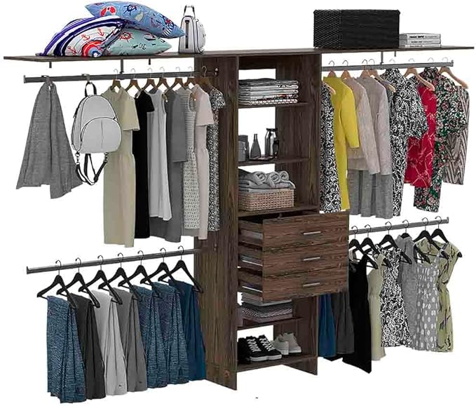 Ampela 69"W 118"W Closet System, 6FT Walk In Closet