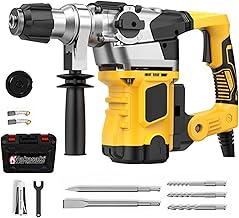 K Nakasaki (NK26FA) Broca de martelo rotativo resistente 1800W SDS-Plus 42 mm, broca de demolição - Martelo multiuso 4 em 1 para concreto, remoção de azulejos, tijolo de parede, pedra, cimento e metal