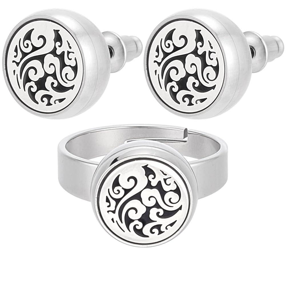 Bague pour huiles essentielles en acier doré, diffuseur de bien-être quotidien