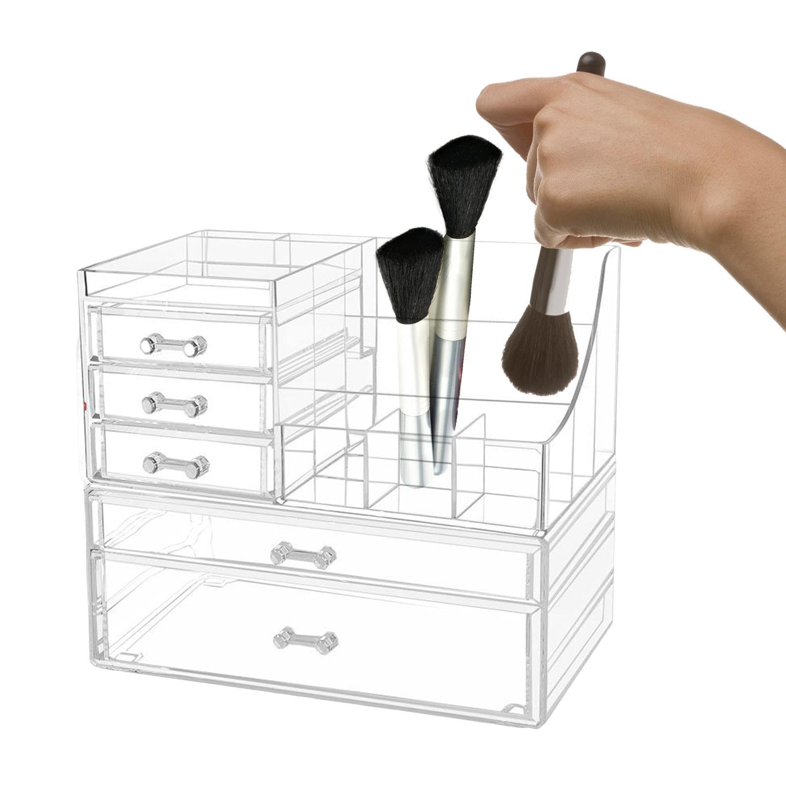 Organisateur de maquillage transparent – Tiroir de rangement de maquillage