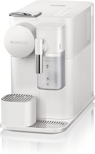 De'Longhi Lattissima One Evo Automatic Coffee Maker, Single-Serve Capsule Coffee Machine, Automatic frothed milk, Cappuccino and Latte, EN510.W, 1450W, White