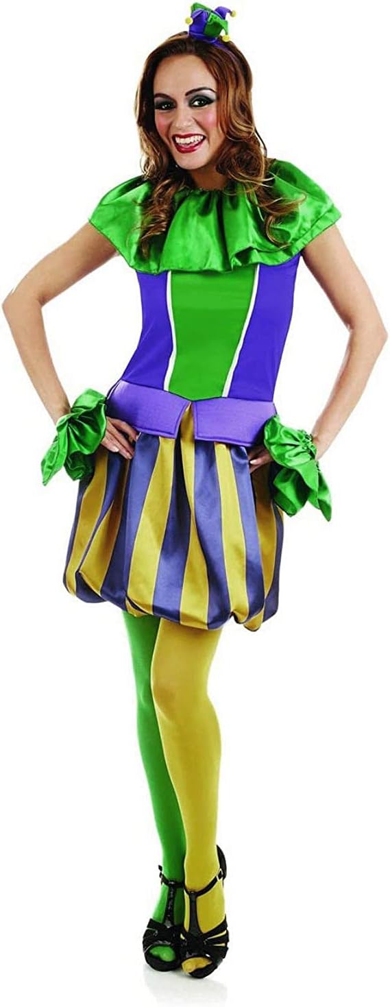 Fun Shack Narren Kostüm Damen, Jester Kostüm, Grün Clown Kostüm Damen