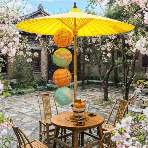 large yellow patio umbrella Retro Outdoor 7×8ft, Chinese Round Shanghai Garden Parasol, Handmade Oil Paper Umbrella, Waterproof, UV Protection Sunshade for Yard, Balcony Patio, Lawn & Garden CHARCOAL Test chaussure ski Salomon this umbrella allows you Size:4 (8pk)