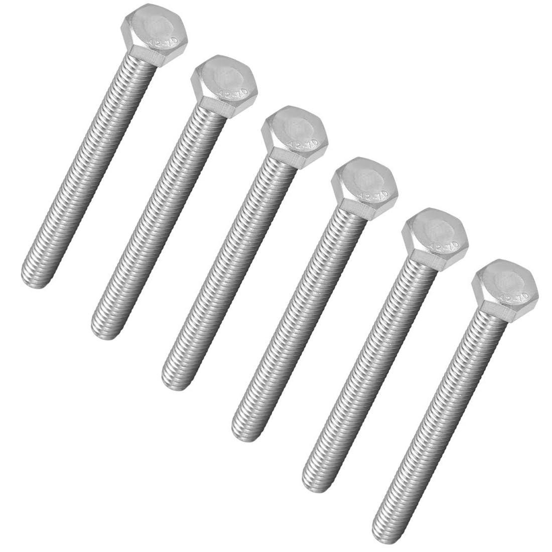 TA-VIGOR M8 x 90mm Hex Bolts, 304 Stainless Steel Fully Threaded M8 Bolts, Fully Threaded Hex Bolts for Metal Construction and Machinery Repair, 6Pcs