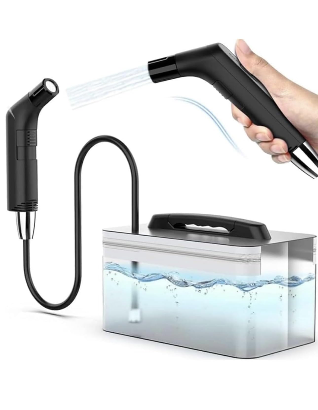 Portable Bidet for Travel & Camping – Electric High Pressure Rechargeable Bidet for Women & Men | 2.3L Bottle | 1300ML/Min Flow | USB-C | 800mAh Battery | USA Brand – Spray Mate