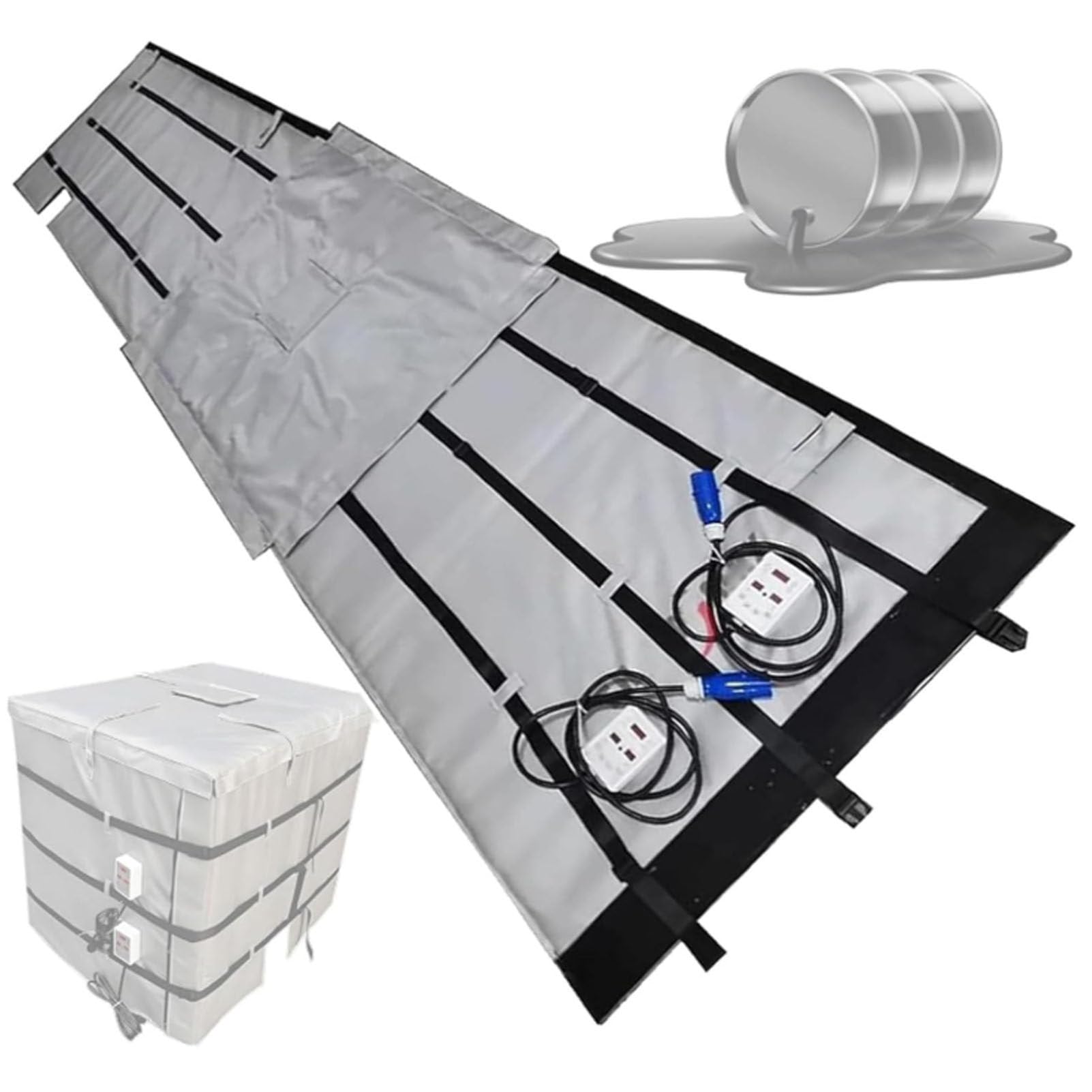 YNBSHGAA Drum Heating Blanket with Temperature Controller 0-212°F, Weather Resistant Heater for IBC Tanks, Paint, Honey, 1000L/275Gal,1000L/275Gal