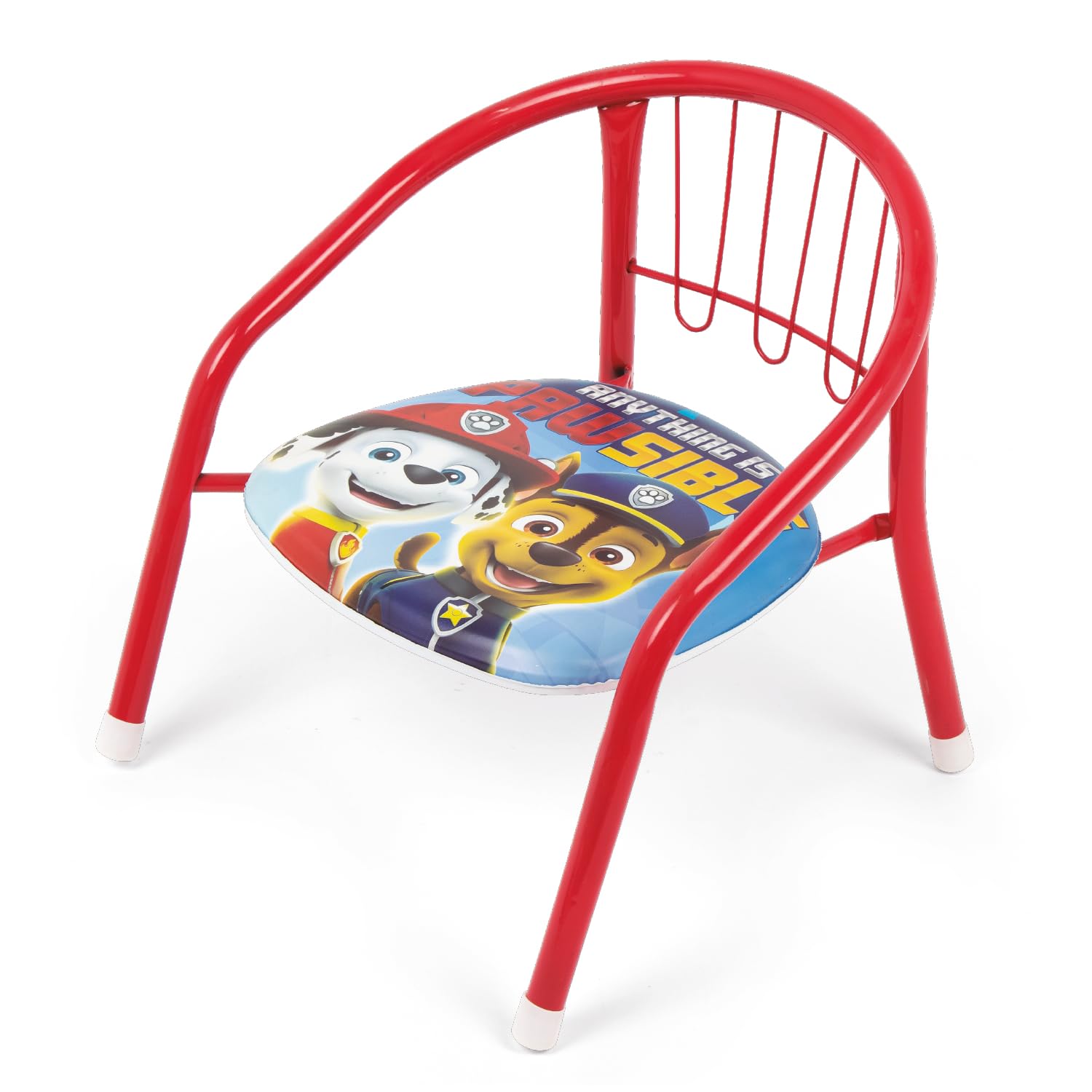 ARDITEX Silla Infantil Patrulla Canina, Silla Metal 35,5 x 30 x 33,5 cm Roja