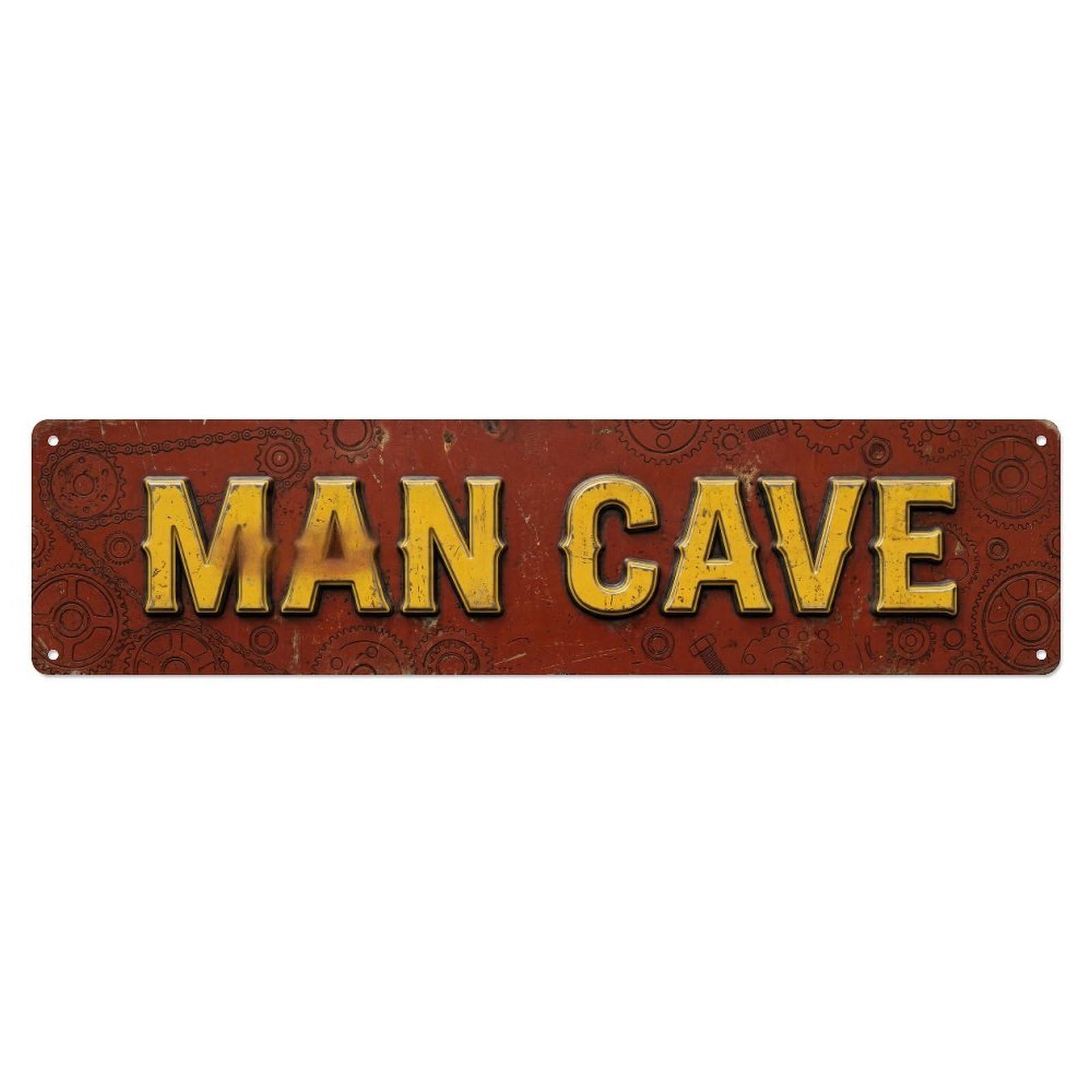 Gtthok Vintage Style Vintage Man Cave Workshop Essentials Retro Slogans Metal Tin Sign Plaque Wall Decor For Cafe, Club, Garden Metal Poster 4X16inch