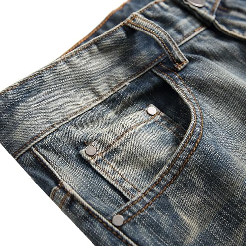 Men's Casual Distressed Jeans Pant Slim Fit Skinny Leg Ripped Jean Regular-Fit Classic Rip Denim Pants3