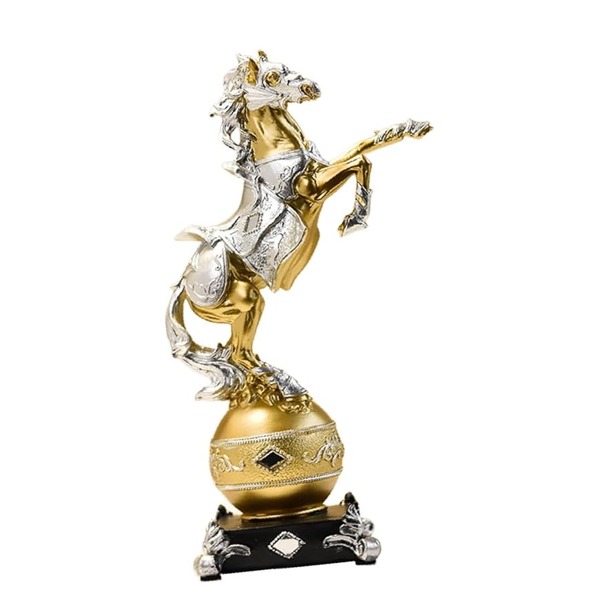 Amazon.co.jp: Leefasy 立っている馬の置物 樹脂製馬の像