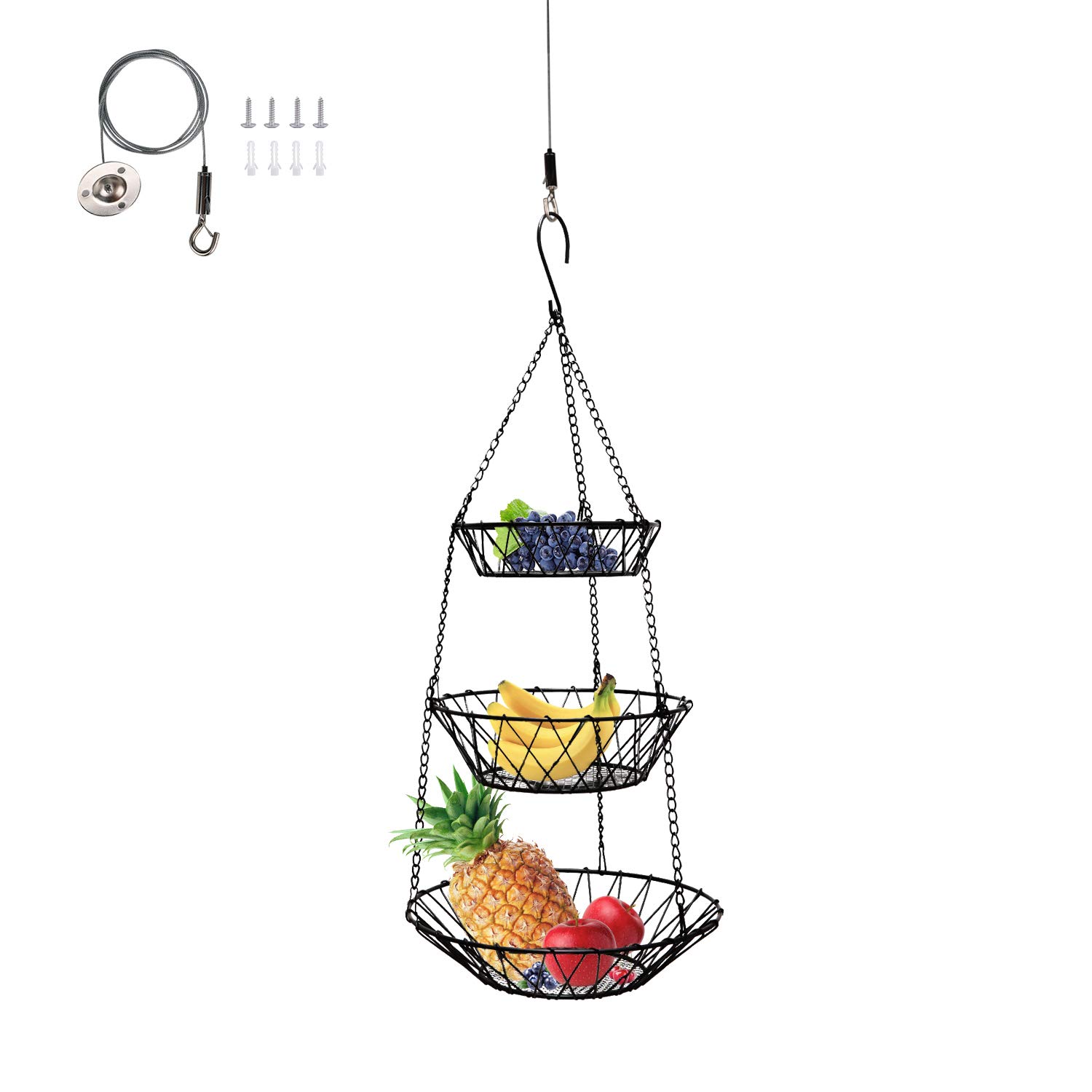 Buy Heavy Duty 3 Tier Hanging Basket with Adjustable (Shorter or Longer