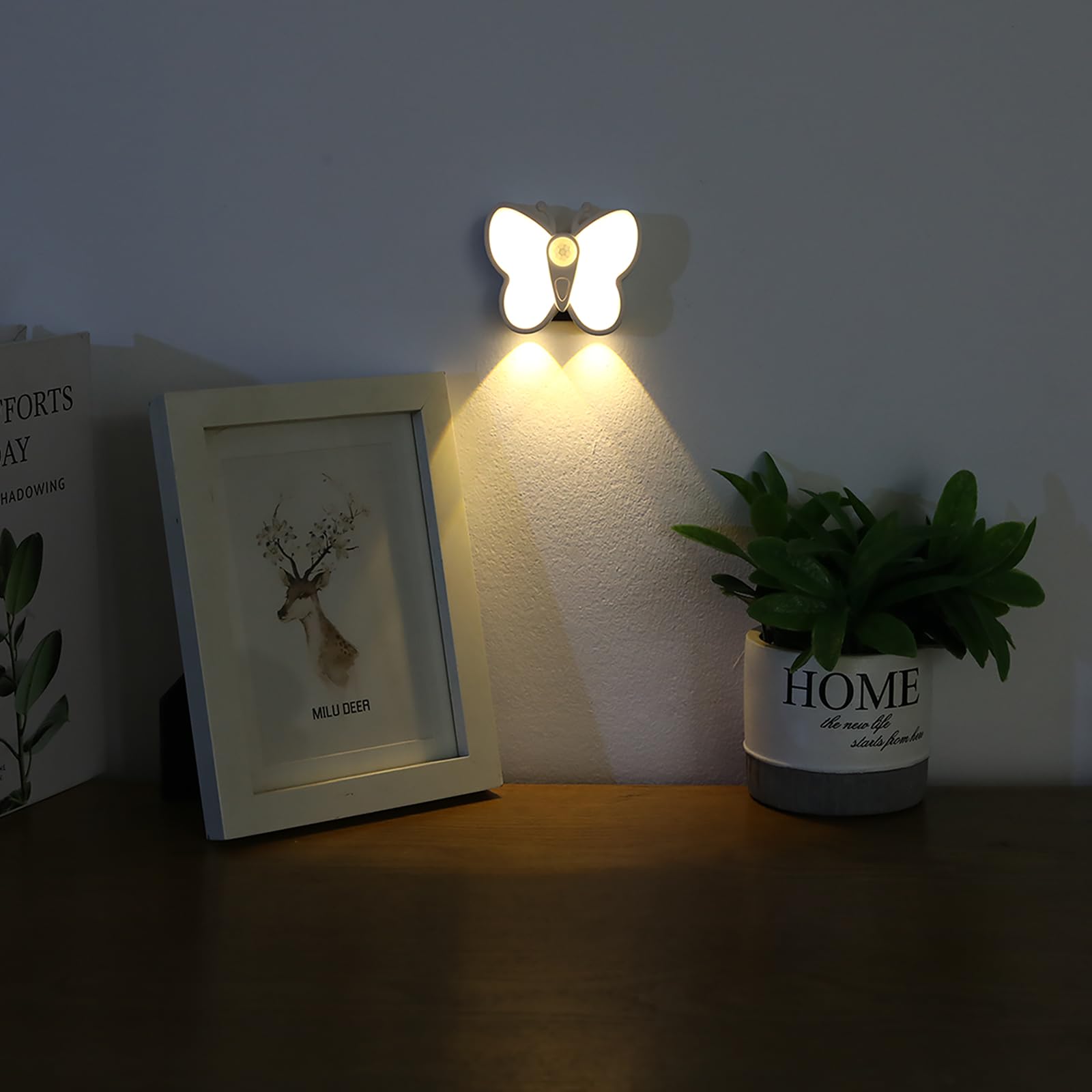 LED Nachtlicht mit Bewegungsmelder,USB Wiederaufladbar Nachtlampe mit 3 Farbmodi,Nachtlicht Dimmbar für Flur, Treppe, Toilette, Bad, Kinderzimmer (4)