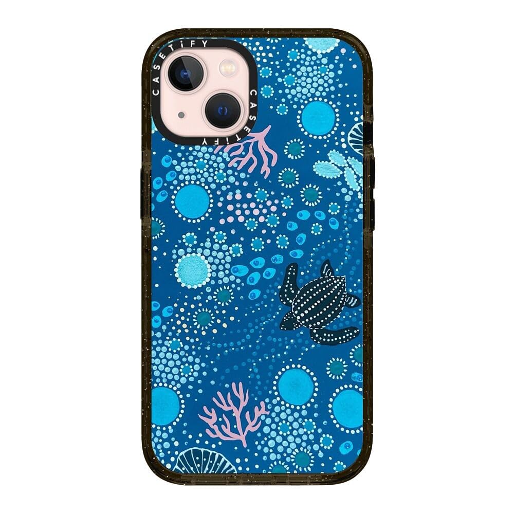 CASETiFY Impact Case for iPhone 13 [Slim / 8.2 ft. 4X Military Grade Drop Protection/Wireless Charging Compatible] - Ocean is Calling - Clear Black