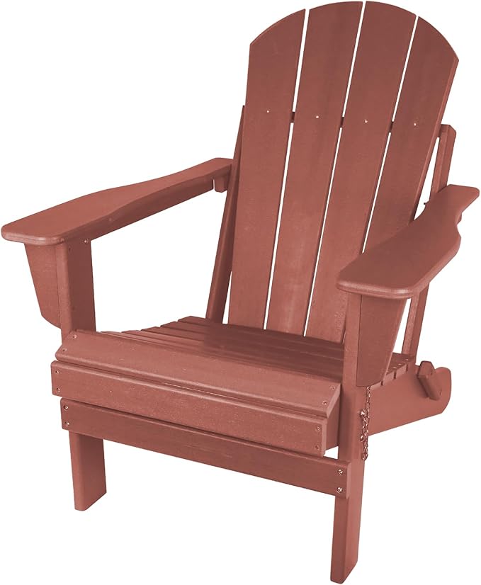 KOL High Density Polyethylene Foldable Adirondack Chair, Plastic Fire