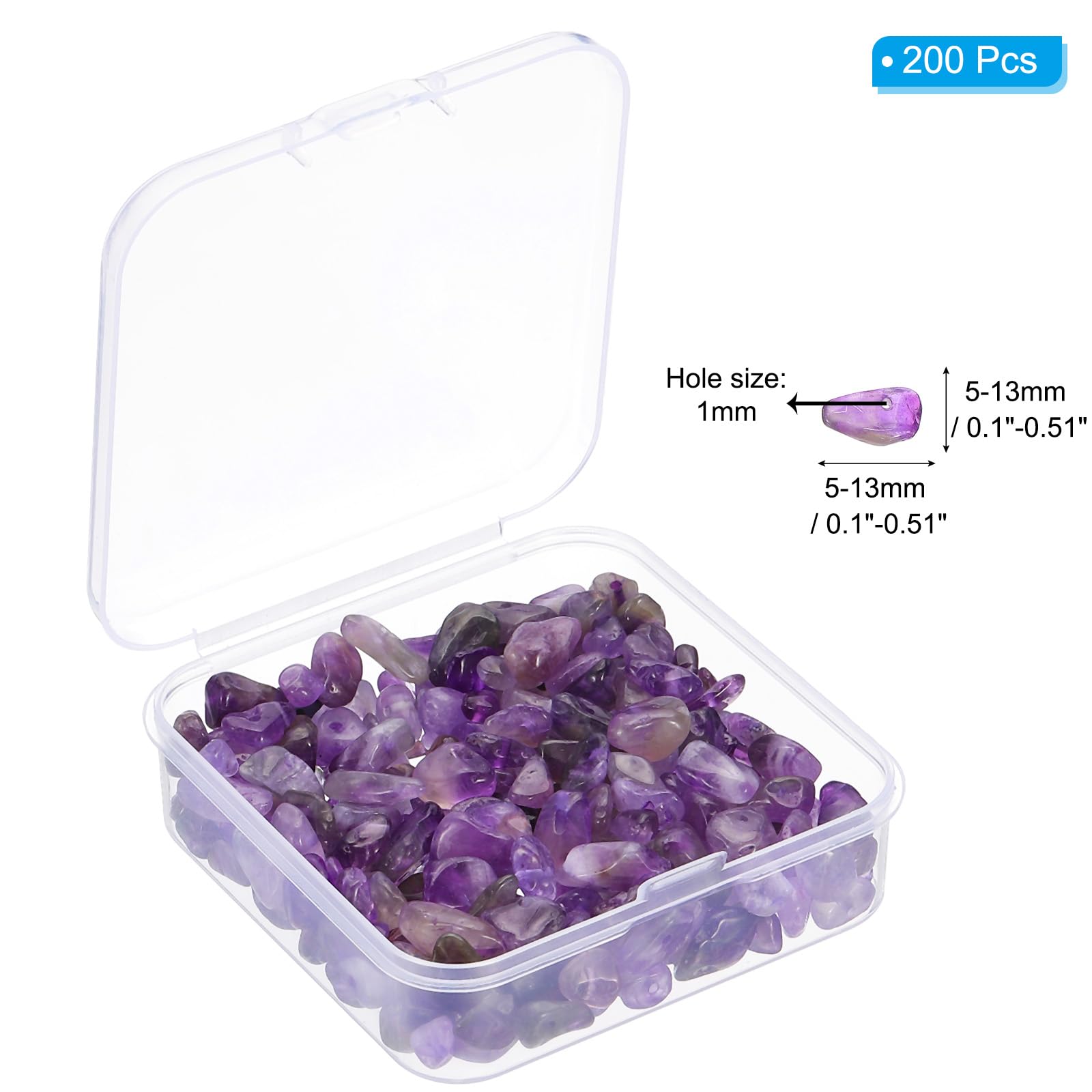 PATIKIL Chip Stone Natural Rock Beads Loose Gemstone Beads Drilled Strand for Jewelry Craft Making 1set/400pcs, Assorted Purple - Image 2